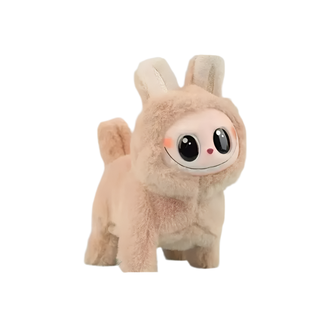 Labubu Electric Dog – Singing Plush Toy with Glowing Face & Wagging Tail (16cm)