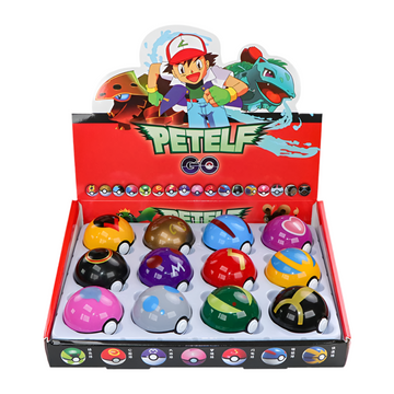 Petelf GO Poké Ball Toys – Pokémon 12 Pack with Figures | Collectible Battle Set