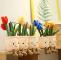 Plush Tulips Flower Pots Stuffed Toy - 35cm