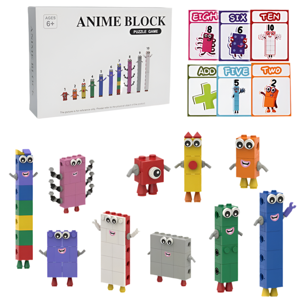 MathLink Cubes Numberblocks 1-10 Activity Set (10 Pack)
