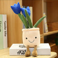 Plush Tulips Flower Pots Stuffed Toy - 35cm Blue