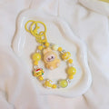 Labubu Doll Keychain Beaded Backpack Pendant Yellow