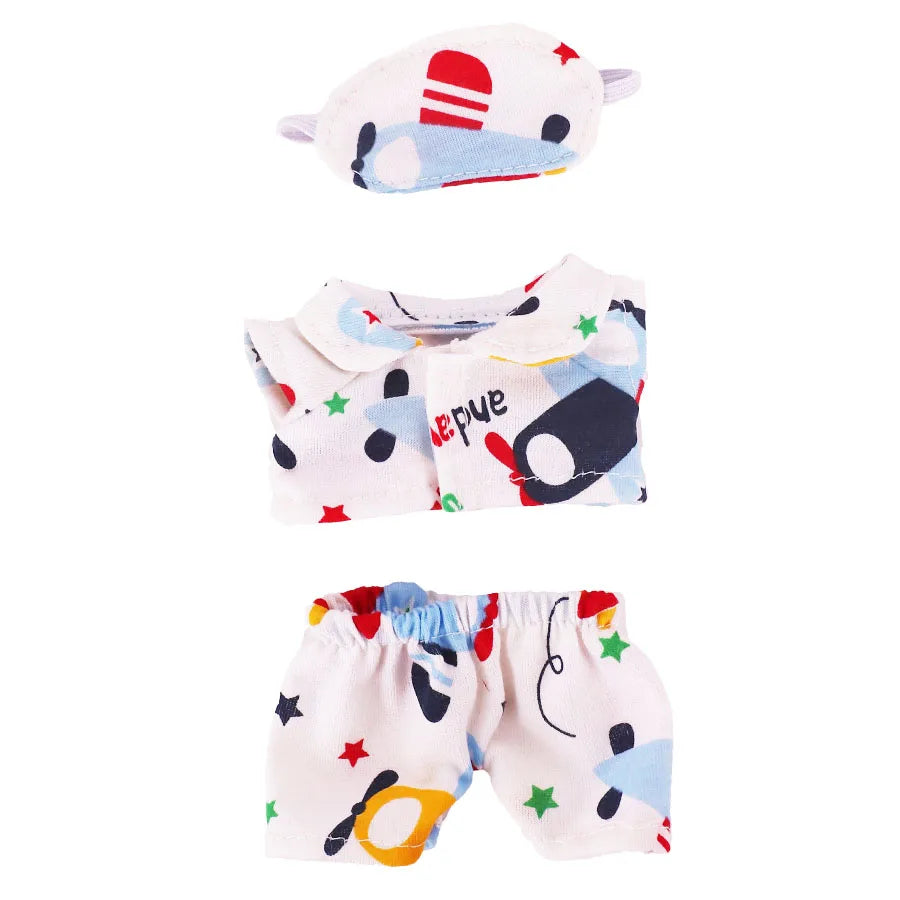 Mini Doll's Accessories Set For Labubu Doll Bed+Quilt+Pillow Pajamas Sleeping Bag Dollhouse Toys XM2227