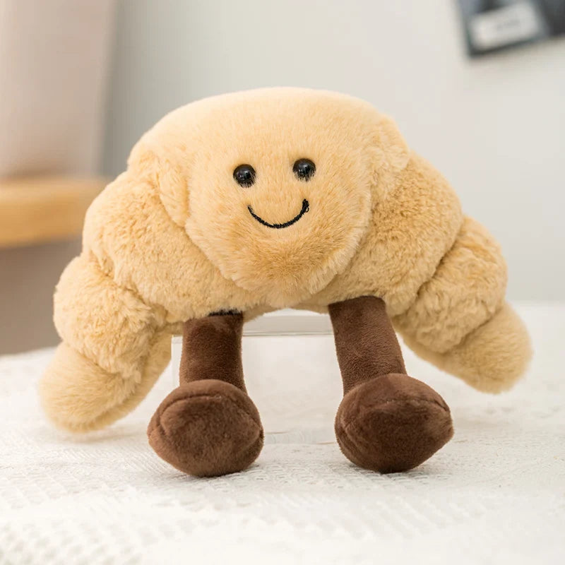 Cute Plush Croissant Toast Bread Stuffed Toy - 16-28cm 19x17cm