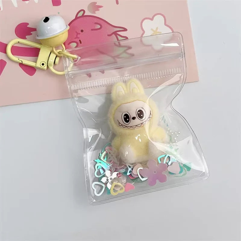 Labubu Keychain Doll Pendant Charms D yellow