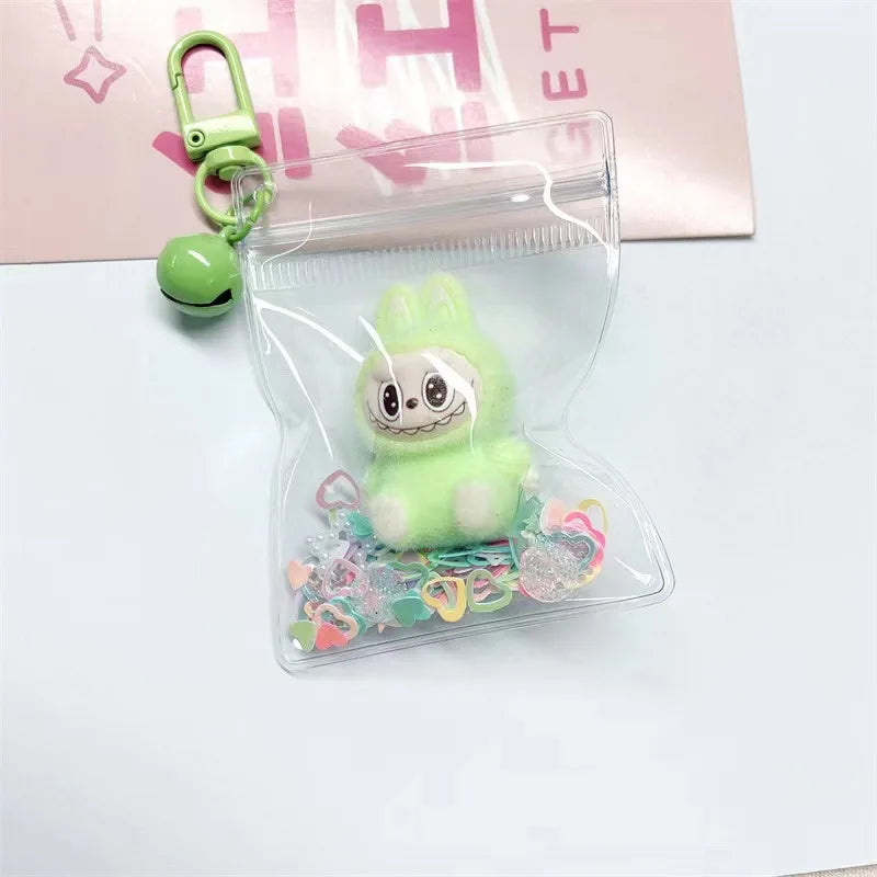 Labubu Keychain Doll Pendant Charms D Light green