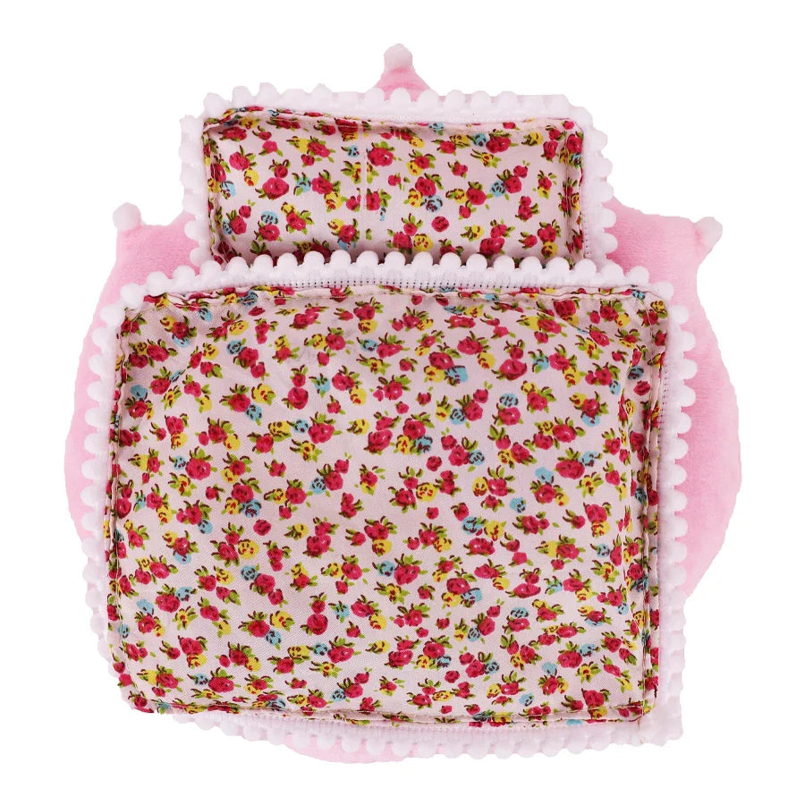 Mini Doll's Accessories Set For Labubu Doll Bed+Quilt+Pillow Pajamas Sleeping Bag Dollhouse Toys XM2236