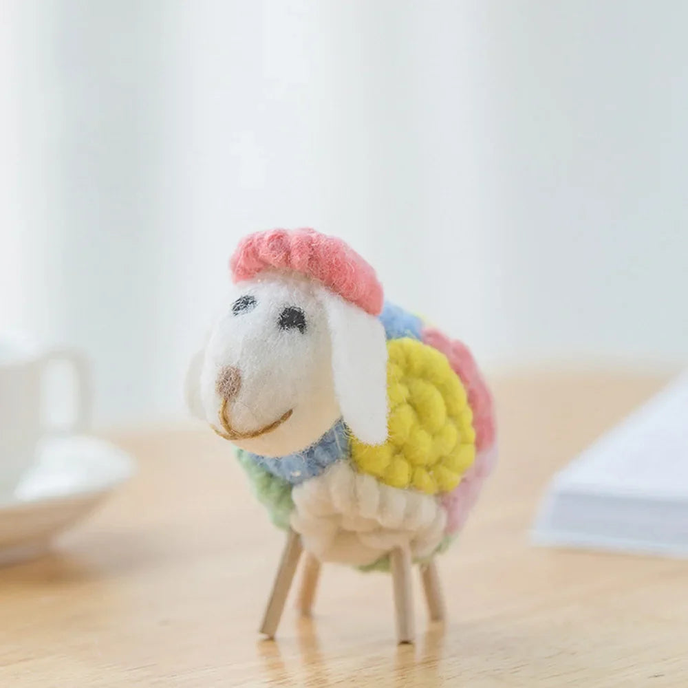 Plush Mini Felt Sheep Stuffed Toy 11-16cm E 6 x 6 x 11cm