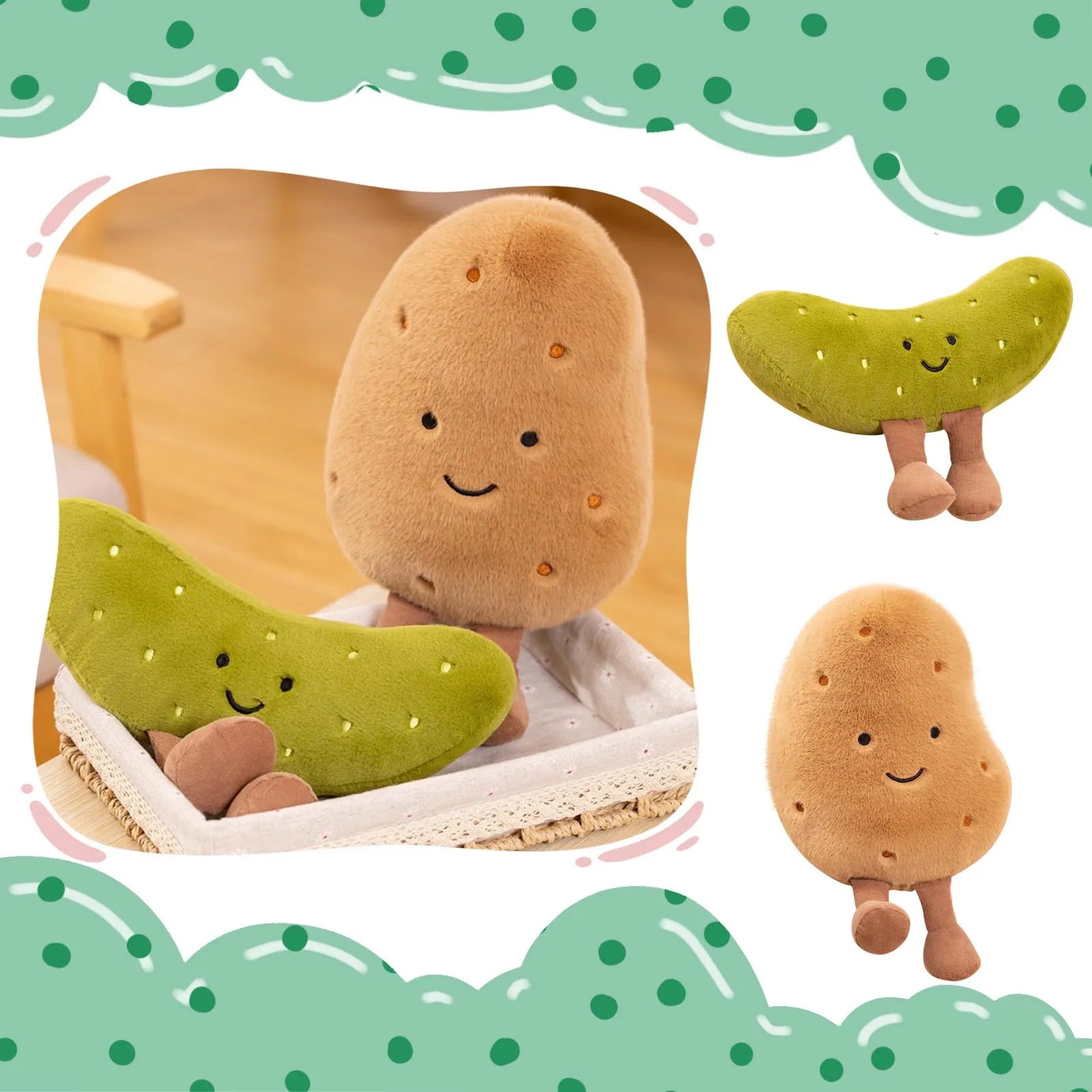Plush Boiled Eggs Groom Pickles Marshmallows Stuffed Toy