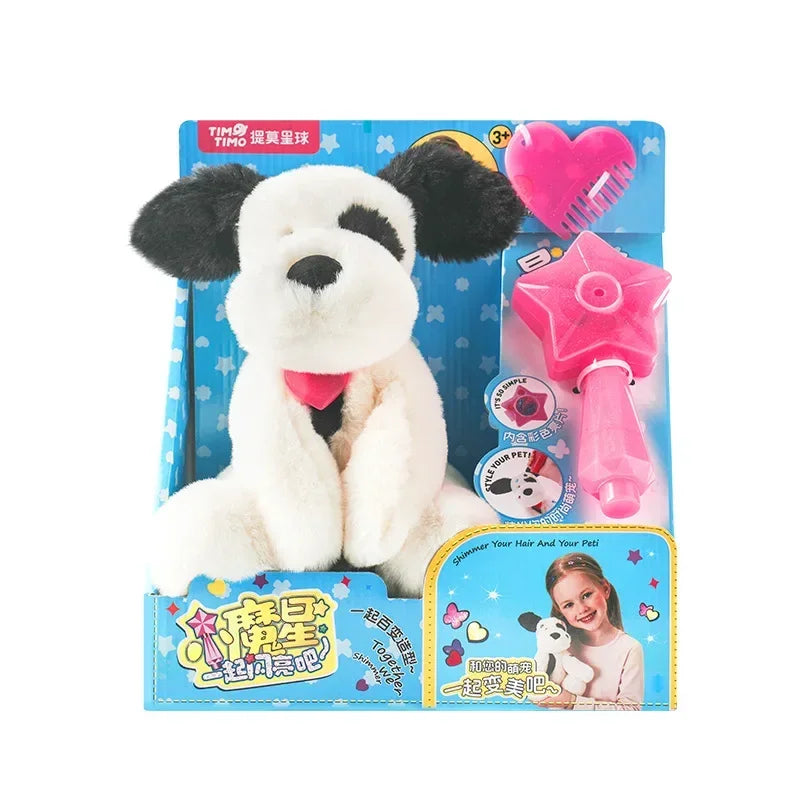 Shimmer Stars Plush Cat Stuffed Toy HotPink