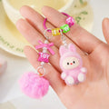 Labubu Keychain Doll Pendant Charms B rose red