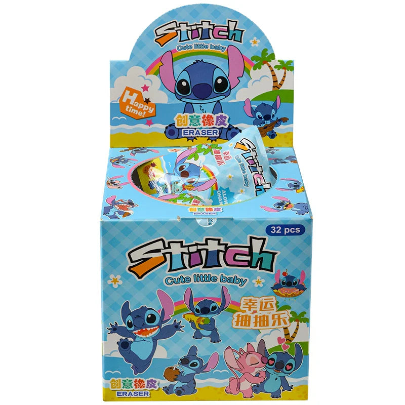 Blind Box Figures - Labubu & Pokémon Erasers- 32 Pack Stitch