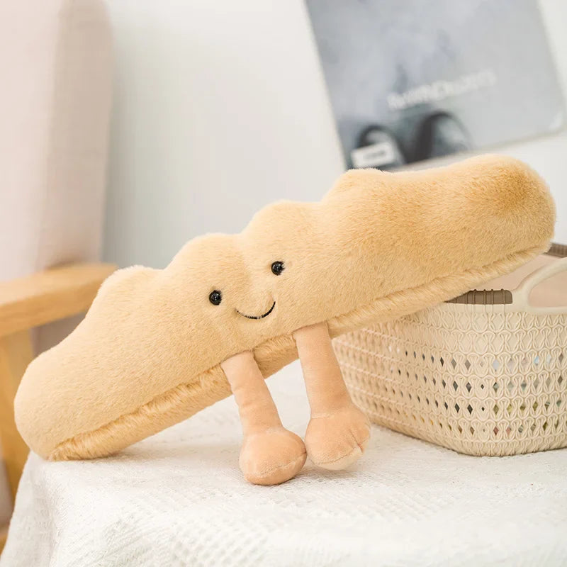 Cute Plush Croissant Toast Bread Stuffed Toy - 16-28cm 39x16cm