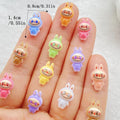 50pcs Resin Colorful Mini Cartoon Animal Rabbit Nail Art Flatback Rhinestone Figurines DIY Miniatures Scrapbook Decor Crafts mixed