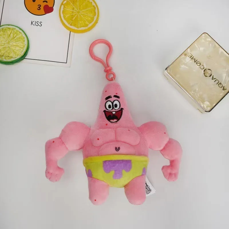 Plush SpongeBob Patrick Star Gary Squidward Tentacles Stuffed Keychain Pendant - 12cm 1-15cm