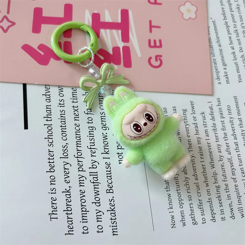 Labubu Keychain Doll Pendant Charms light green