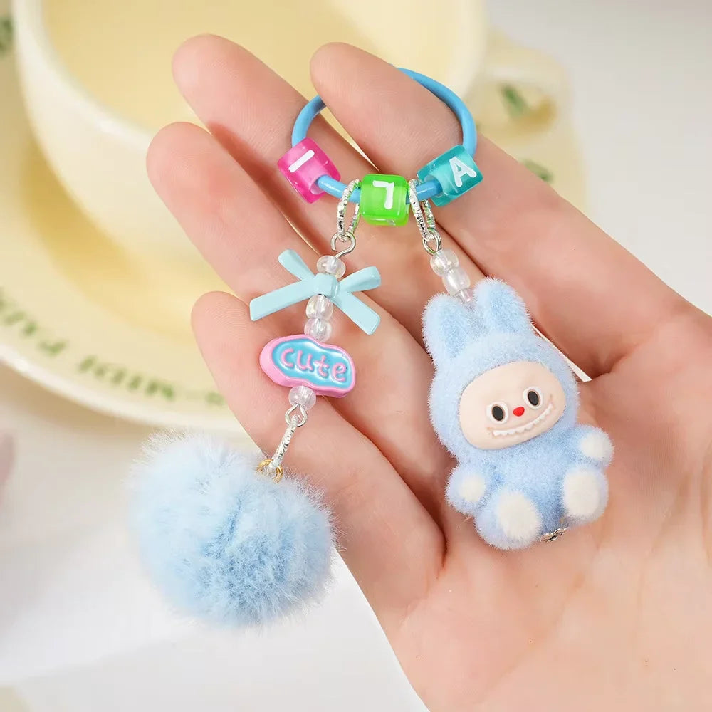 Labubu Keychain Doll Pendant Charms B blue
