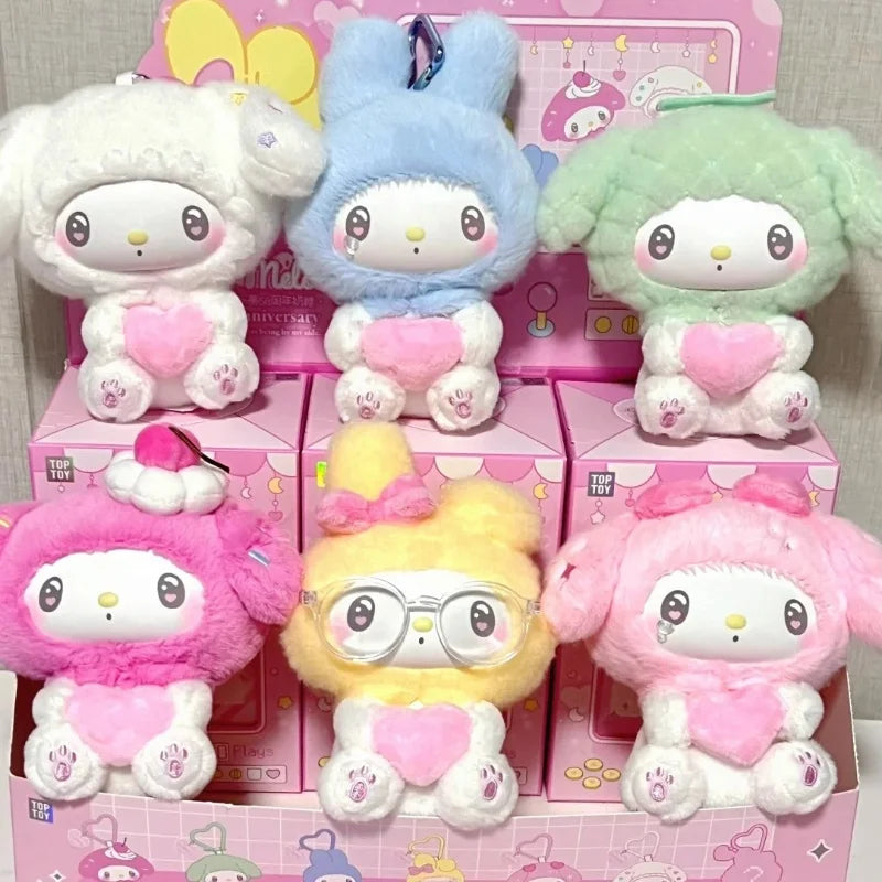 Miniso Top Toy Sanrio My Melody 50th Anniversary Milk Candy Series Plush Keychains Single Blind Box