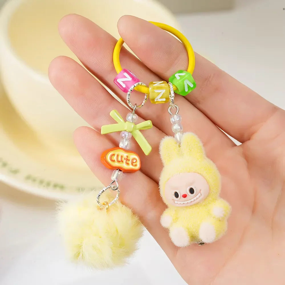 Labubu Keychain Doll Pendant Charms B yellow