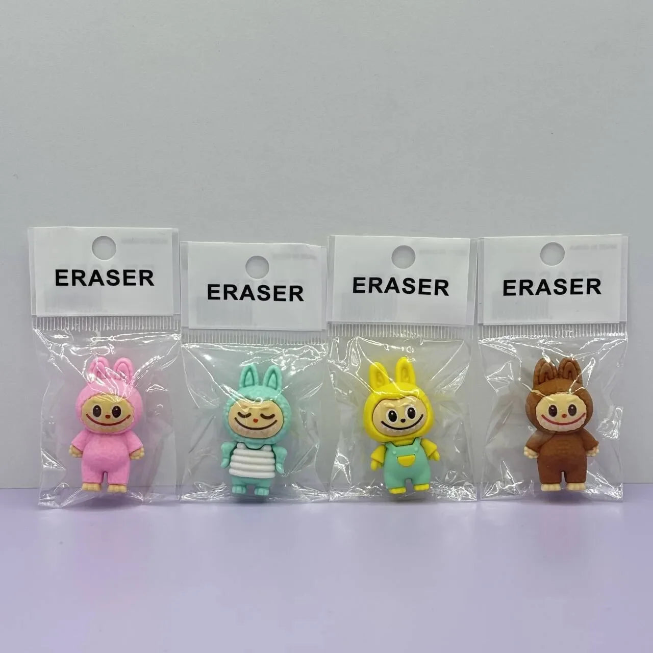 Labubu Erasers “The Monsters" series by Pop Mart 4 Pack
