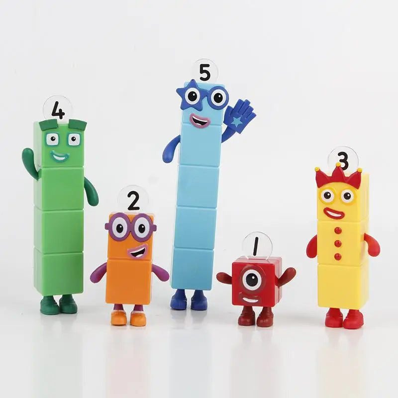 5 Pcs/Pack Cartoon Anime Number Building Blocks Figures Dolls Toys 6-16.5cm Small Square People Game Model Pvc Gifts For Kids