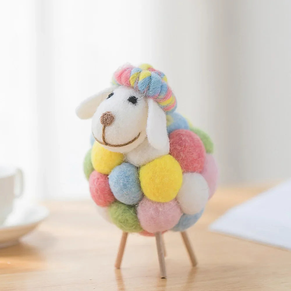 Plush Mini Felt Sheep Stuffed Toy 11-16cm D 9 x 9 x 14cm