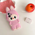 Labubu Soft Silicone Phone Cases For iPhone 16 15 Pro Max 12 13 14 Plus Pink