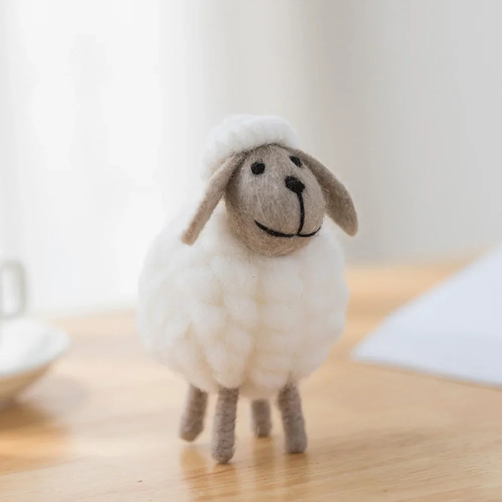 Plush Mini Felt Sheep Stuffed Toy 11-16cm B 6 x 6 x 11cm