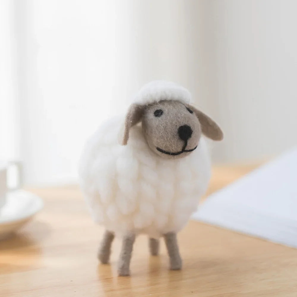 Plush Mini Felt Sheep Stuffed Toy 11-16cm B 9 x 9 x 14cm