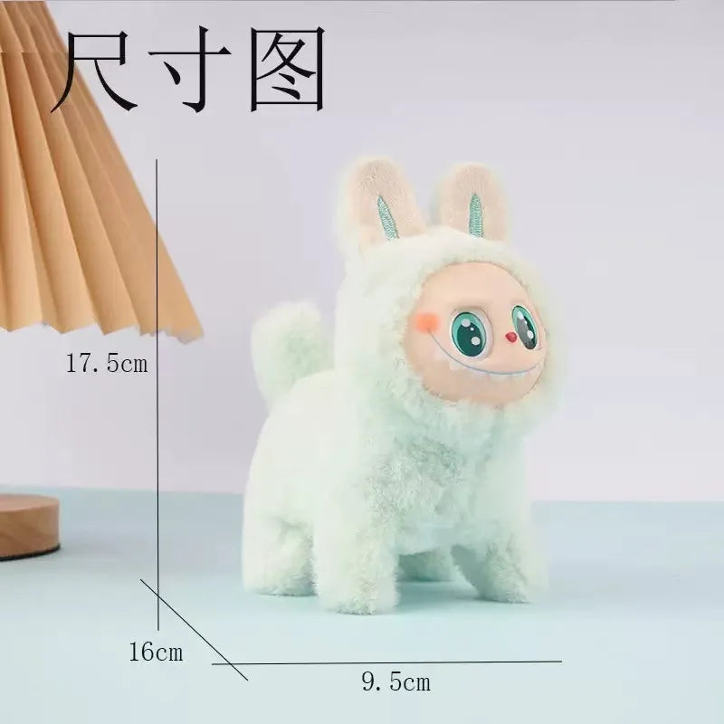Labubu Electric Dog – Singing Plush Toy with Glowing Face & Wagging Tail (16cm)