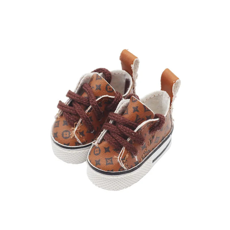 4x2cm LeatherShoes for 1/6 Cotton Doll Shoes 15cm Labubu Cotton Doll Toy Clothing Accessories Light Brown Only Shoes CHINA