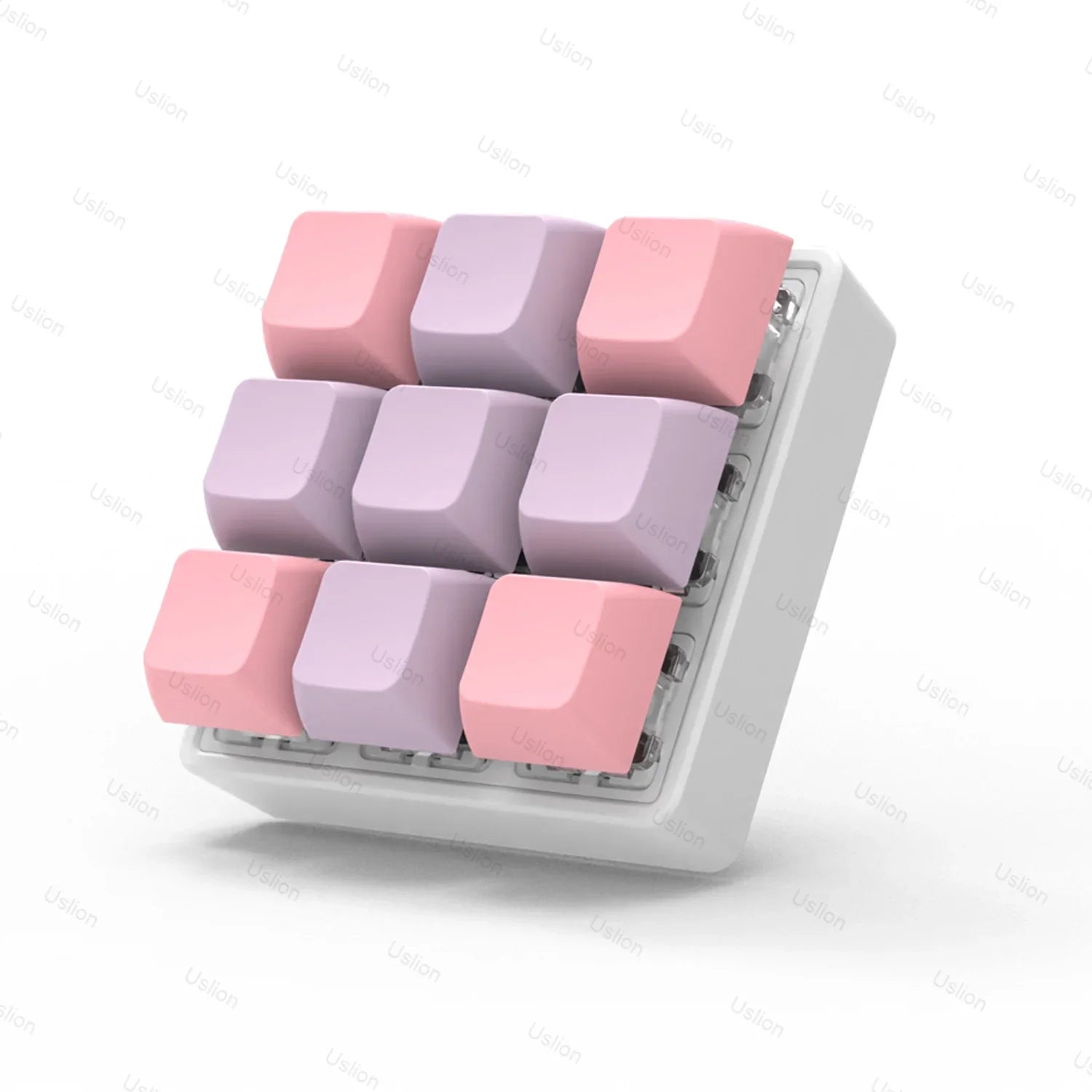 Keyboard Fidget Keychain Switch Tester Stress Toy Pink Purple