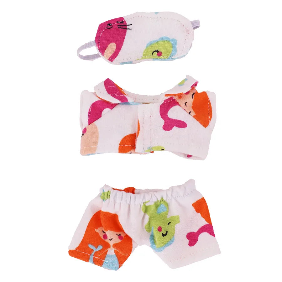 Mini Doll's Accessories Set For Labubu Doll Bed+Quilt+Pillow Pajamas Sleeping Bag Dollhouse Toys XM2224