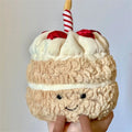 Plush Birthday Cake Stuffed Toy - 16cm Brown