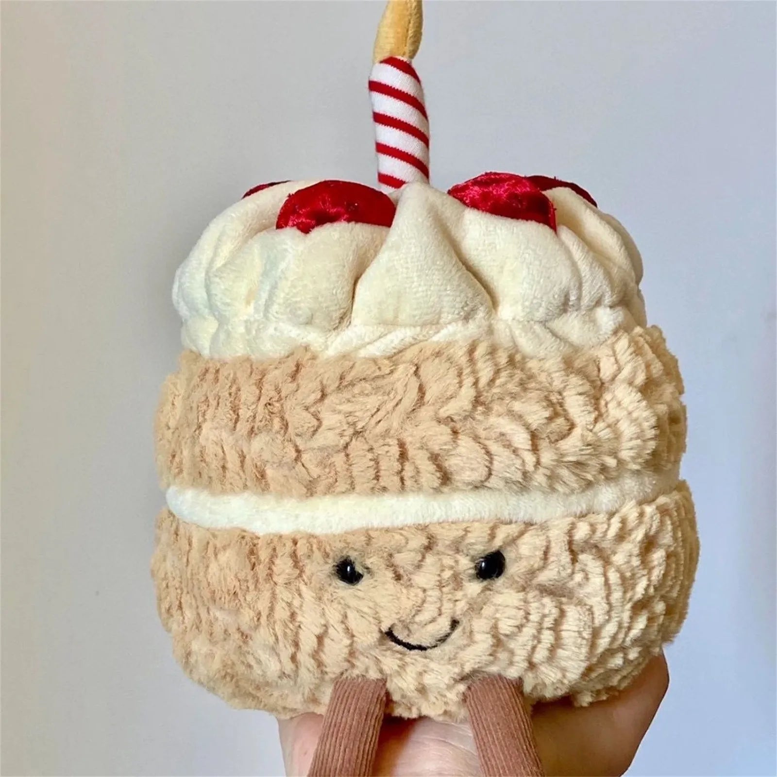Plush Birthday Cake Stuffed Toy - 16cm Brown