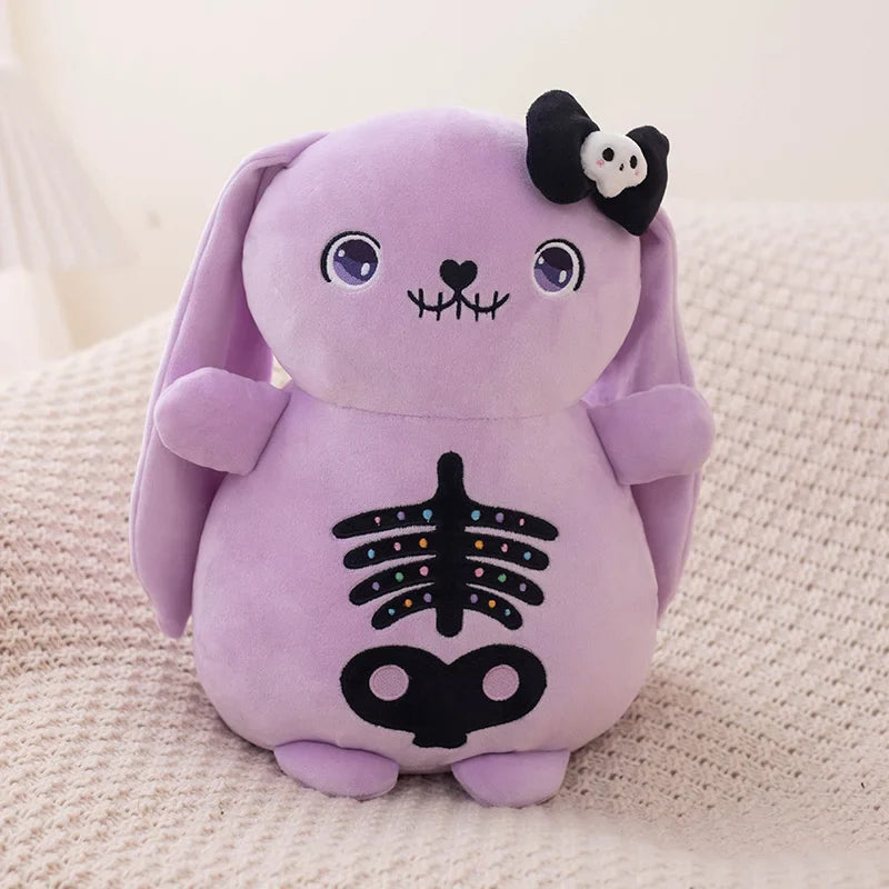 Plush Spooky Skeleton Bunny Rabbit Stuffed Toy 22-30cm Purple