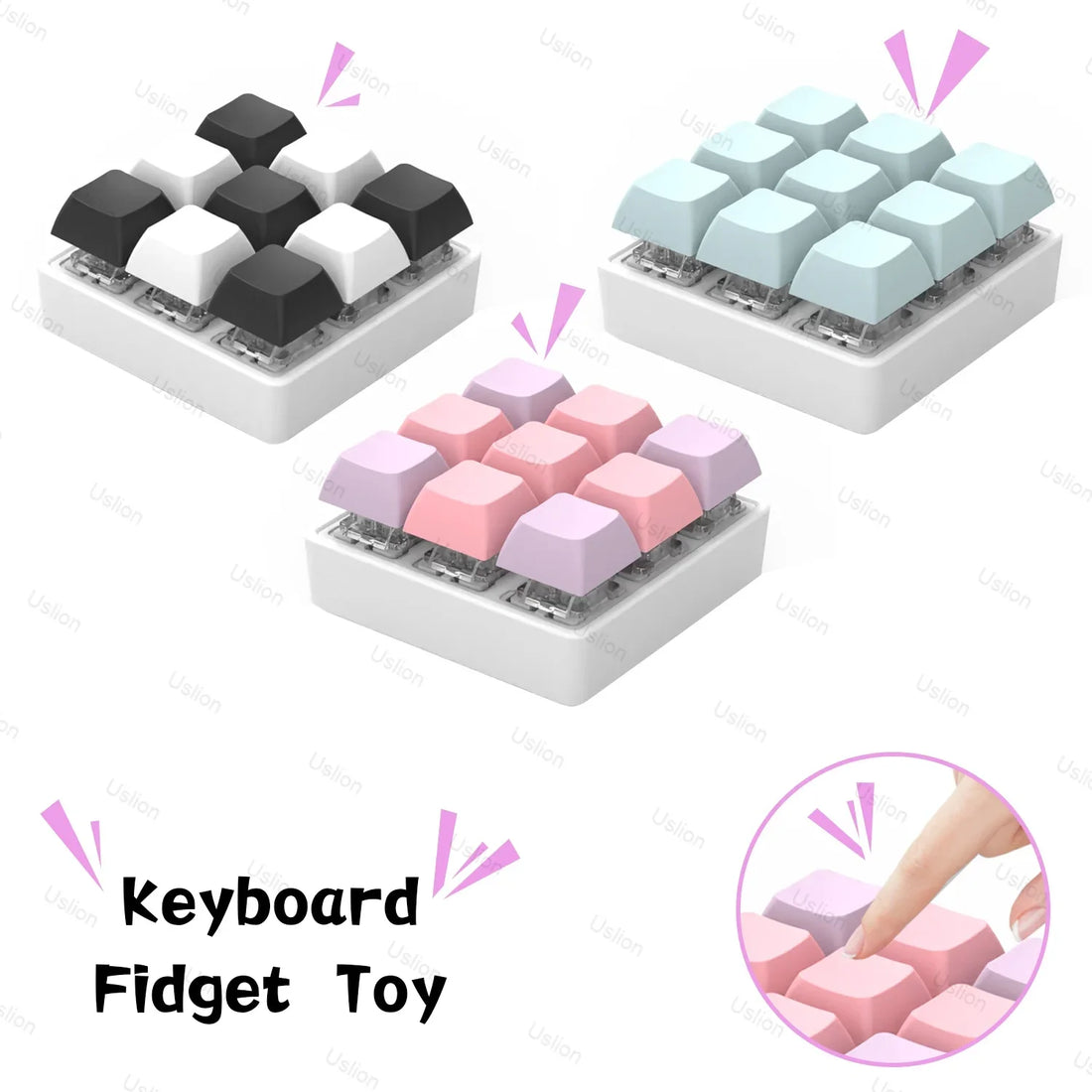 Keyboard Fidget Keychain Switch Tester Stress Toy
