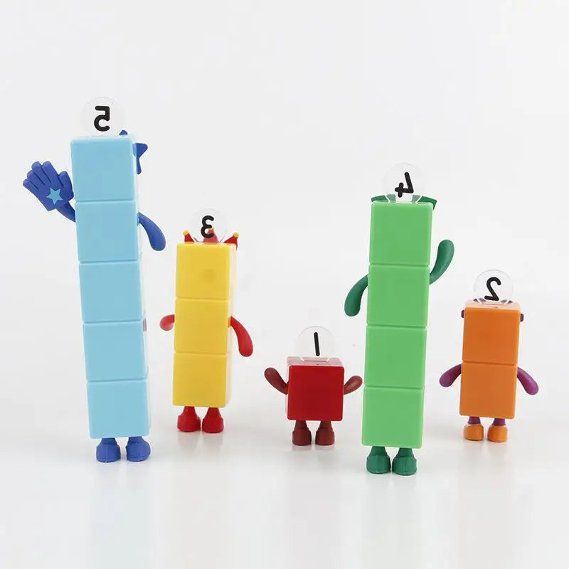 5 Pcs/Pack Cartoon Anime Number Building Blocks Figures Dolls Toys 6-16.5cm Small Square People Game Model Pvc Gifts For Kids