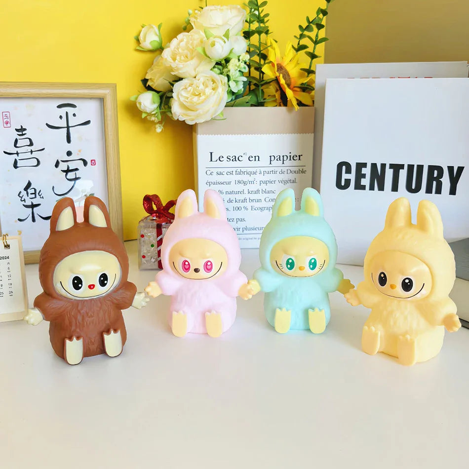 Labbubu Adorable Cartoon Plush Night Light - Soft Glow Bedside Companion for Sleep Guardian of Every Night Ideal Birthday Gift