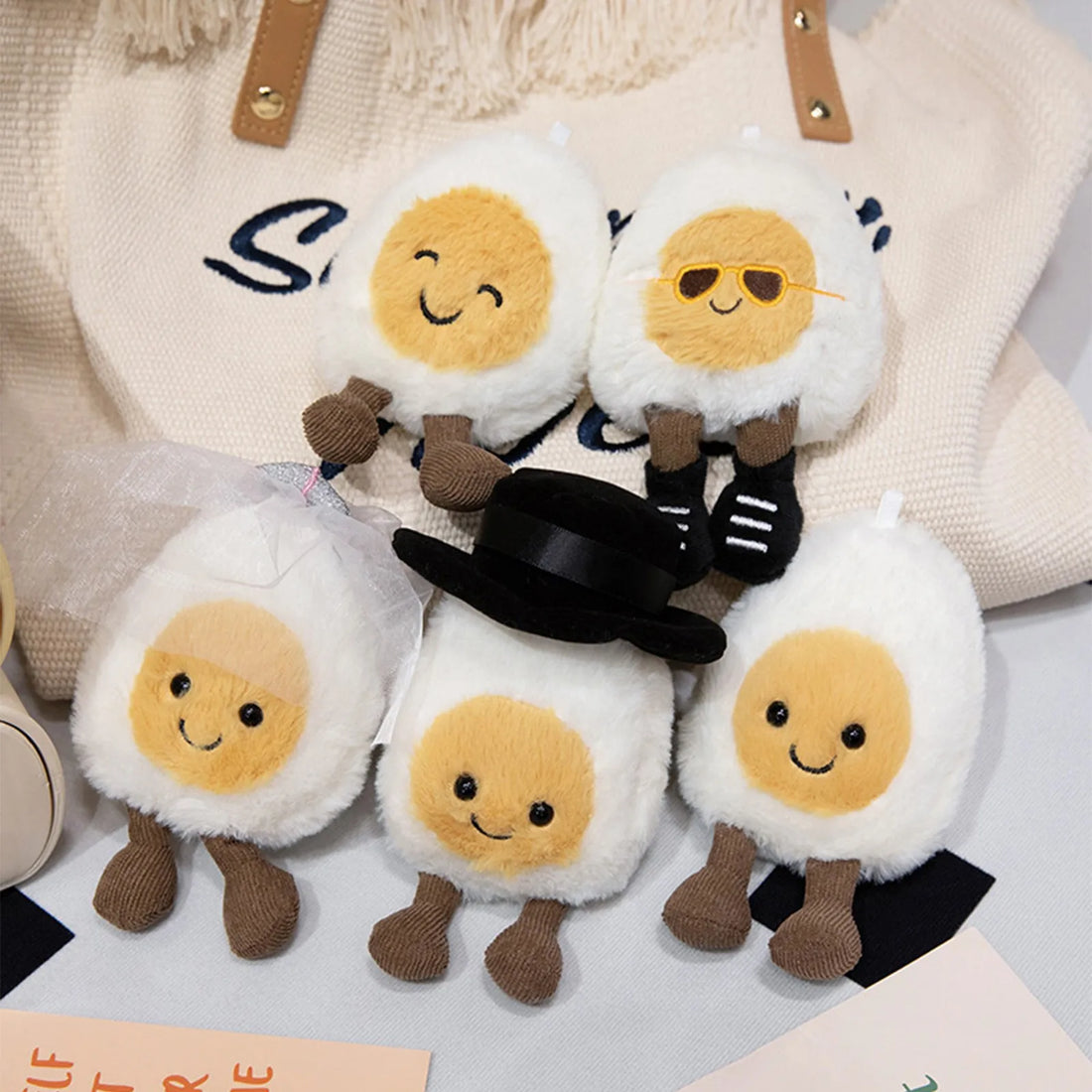 Plush Boiled Eggs Groom Pickles Marshmallows Stuffed Toy C