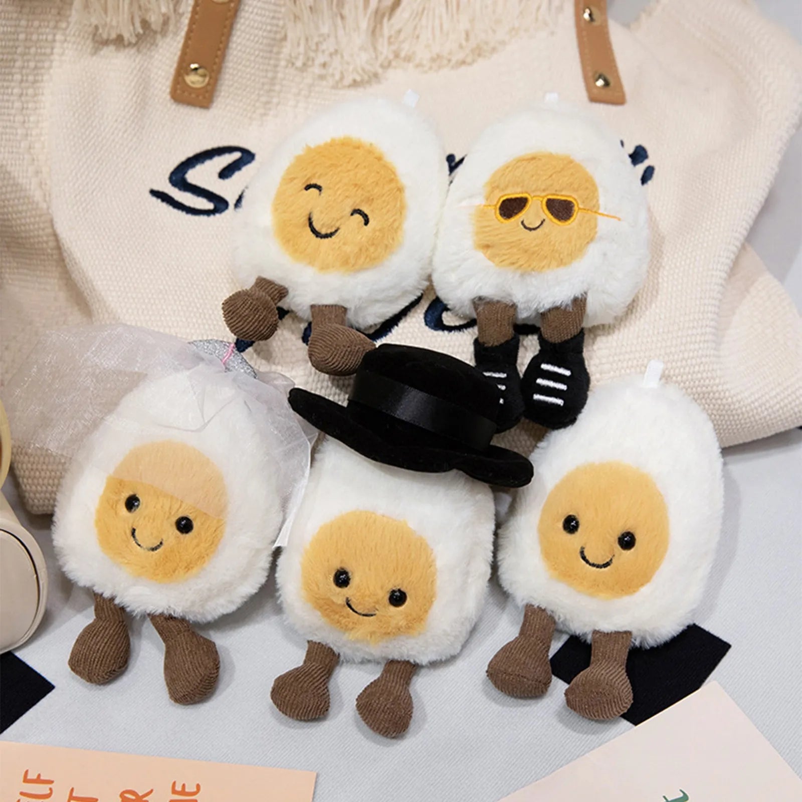 Plush Boiled Eggs Groom Pickles Marshmallows Stuffed Toy