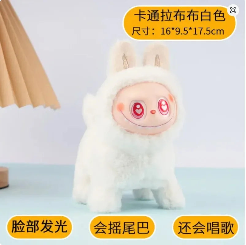 Labubu Electric Dog – Singing Plush Toy with Glowing Face & Wagging Tail (16cm)