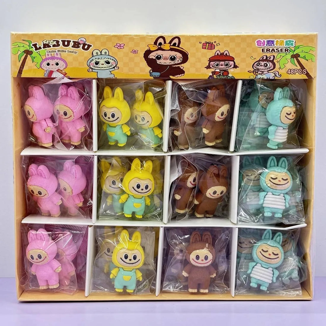 Labubu Erasers “The Monsters" series by Pop Mart 1 box 48 pieces