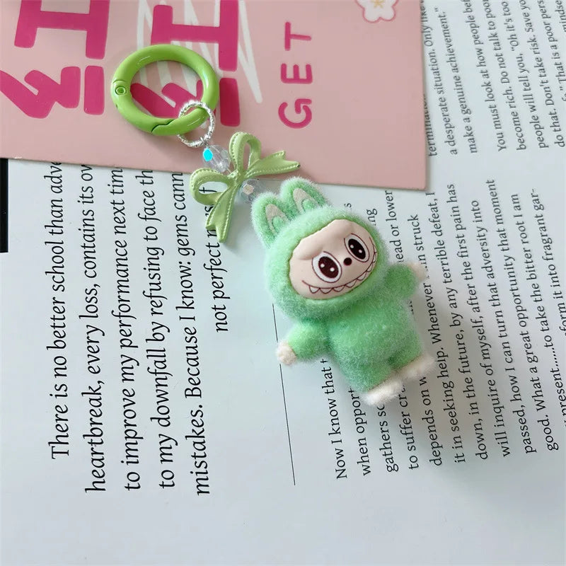 Labubu Keychain Doll Pendant Charms deep green