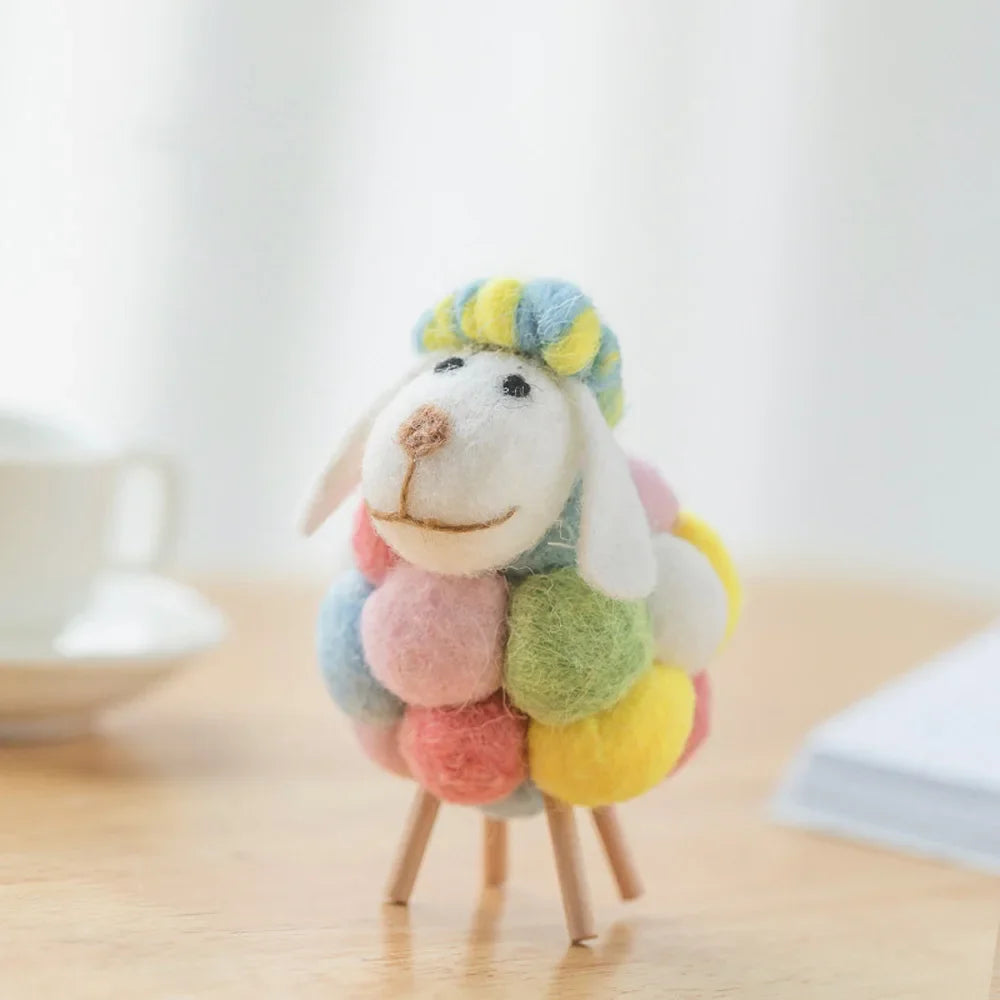 Plush Mini Felt Sheep Stuffed Toy 11-16cm D 6 x 6 x 11cm