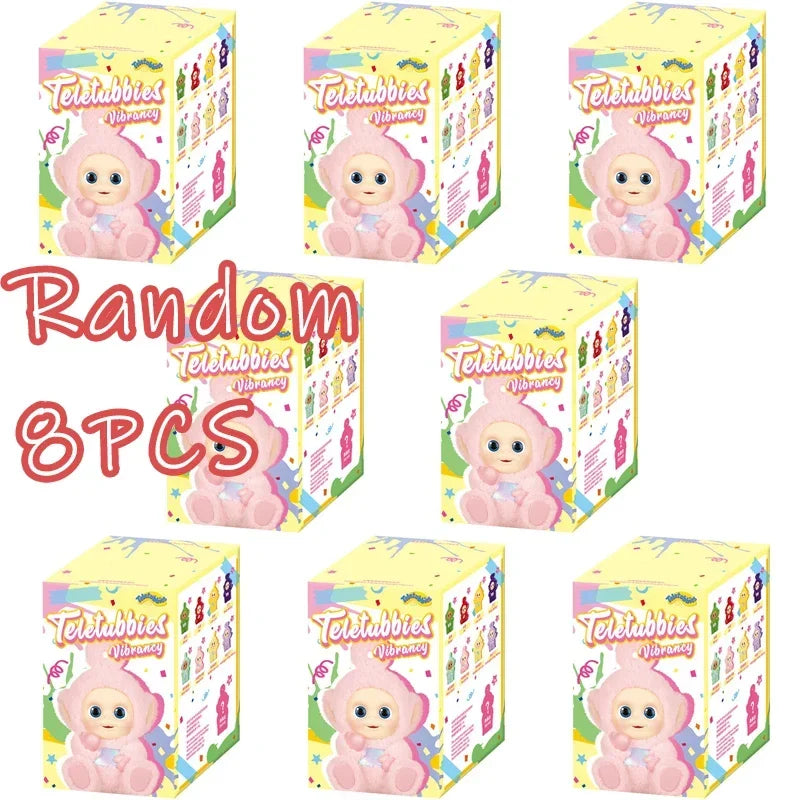 Teletubbies Vibration Series Blind Box Toy Antenna Baby Mystery Box Action Pendant Doll Mistery Box Doll Model Surprise Gift Random 8PCS