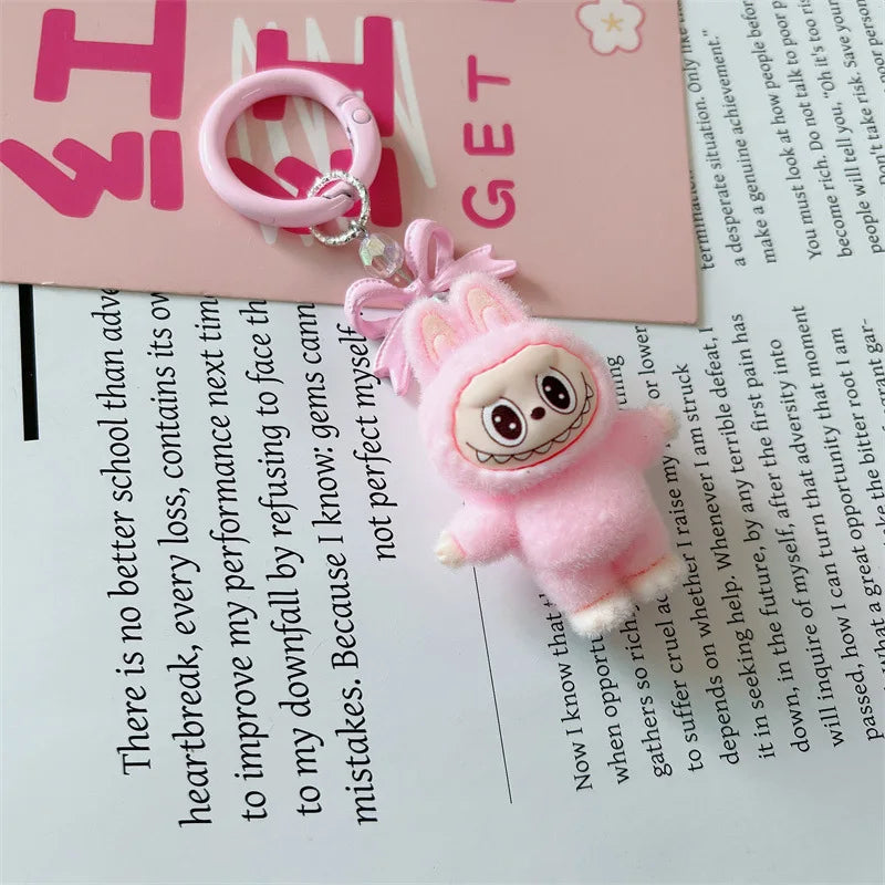 Labubu Keychain Doll Pendant Charms pink