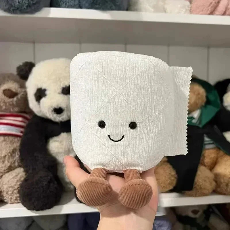Plush Toilet Paper Stuffed Toy 15cm White
